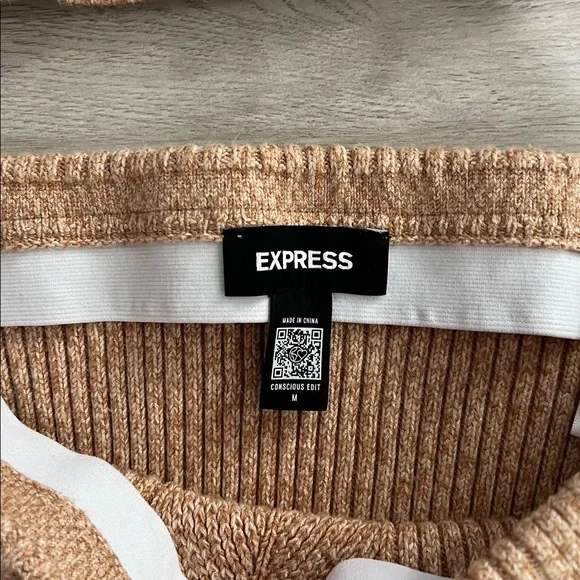 Express Tan Knit Cardigan and Skirt Set! Super cute, stretchy, stylish!Worn once - Picture 3 of 6